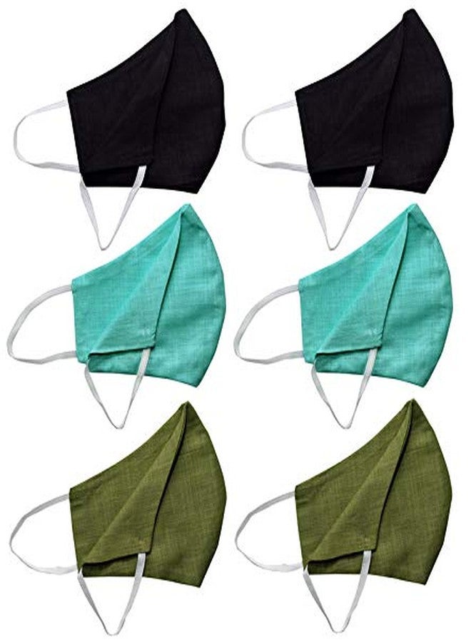 KUNDAN Pure Cotton Reusable Washable Anti Pollution 3 Layer Face Mask (Pack Of 6 Mask) - Image 2